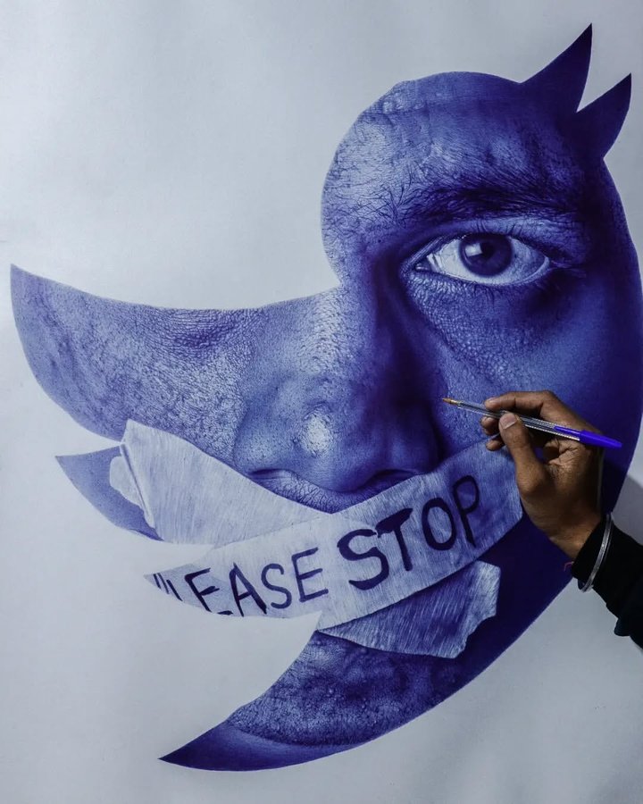 Instagram post by @hariom_arte for BIC. Caption reads: [...] by @hariomprajapat_arts, India 
BIC Cristal....