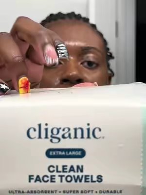 TikTok post by @brittneyyyh89 for Cliganic. Caption reads: [...] #facetowels #cerave @CeraVe @cliganic_.
