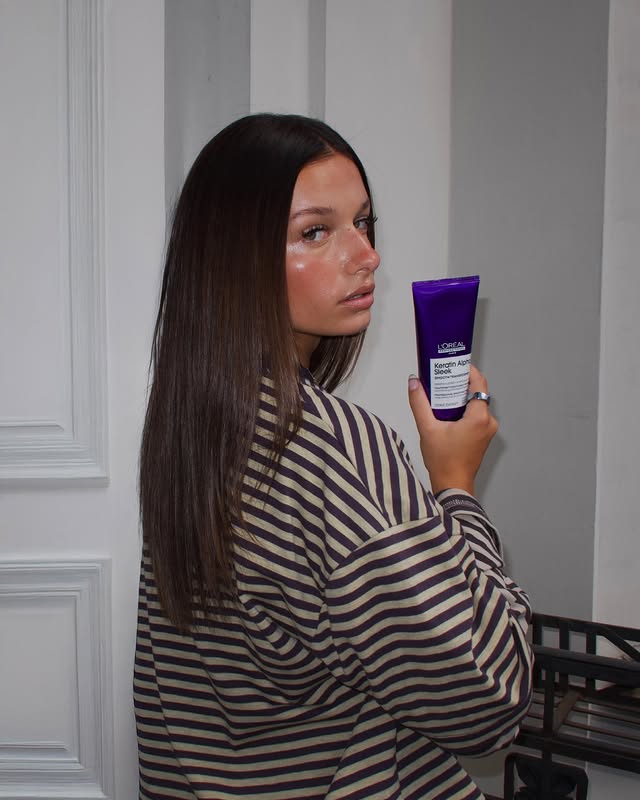 Instagram post by @iineezka for L'Oréal Professionnel Paris. Caption reads: morning glow, ale guys to nie tylko słońce! to....