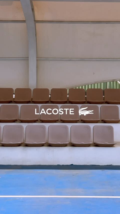 Instagram post by @linggka109 for Lacoste. Caption reads: Just move 👣 #LacosteVietnam #LacosteSneaker....