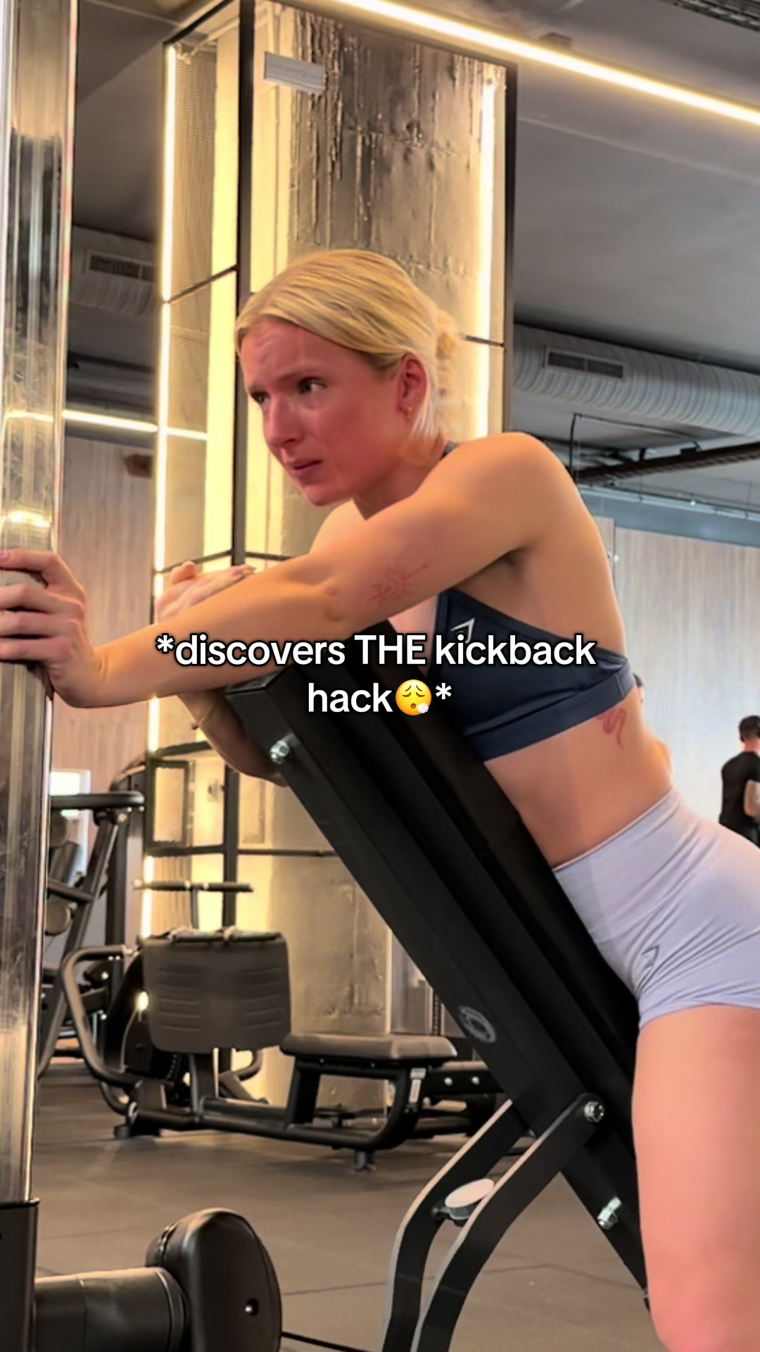 TikTok post by @lilylifts_ for Gymshark. Caption reads: [...] only just found this hack😳 Wearing....