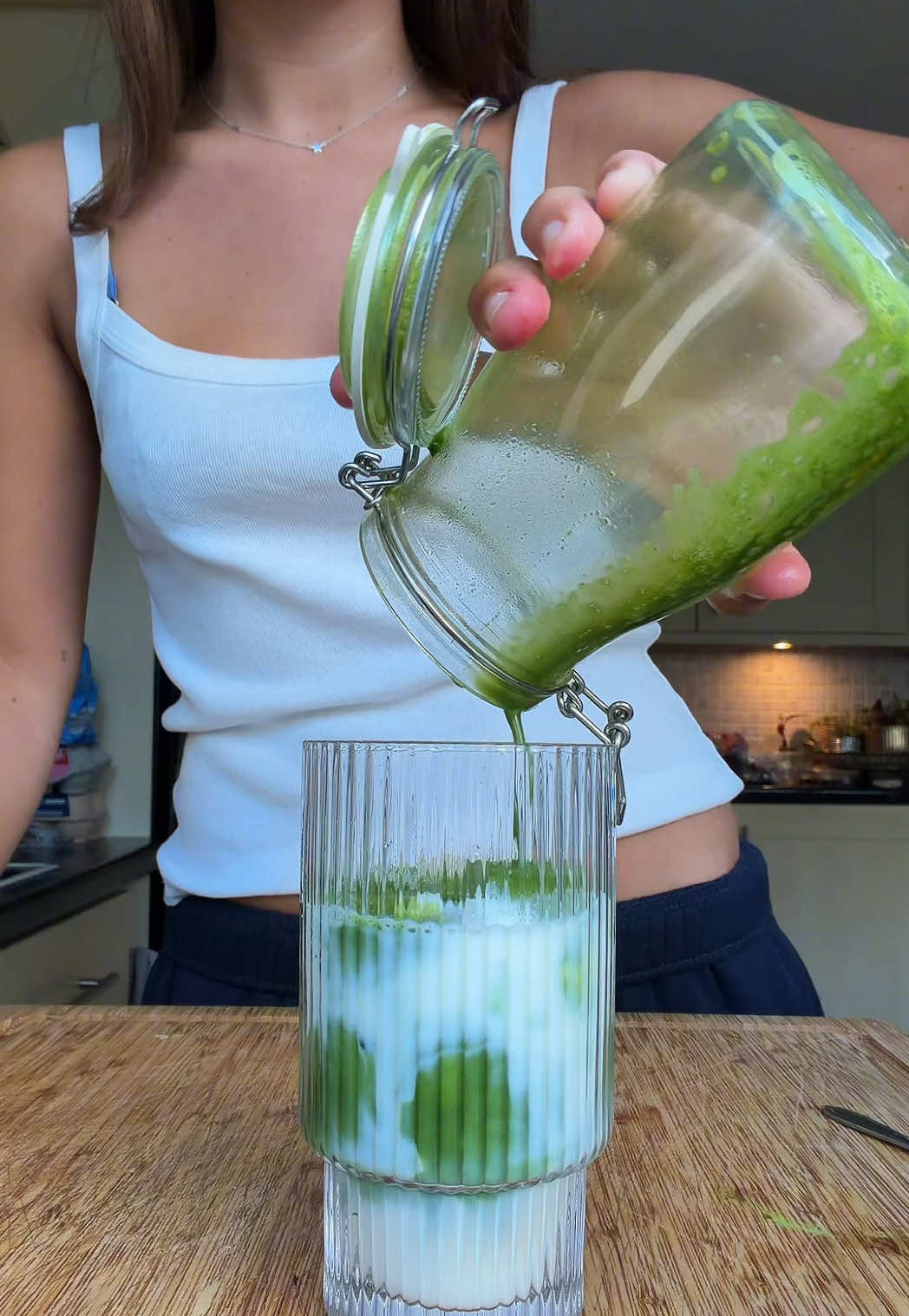 TikTok post by @lolafrancess for PerfectTed. Caption reads: feeding my morning matcha obsession but let’s do....