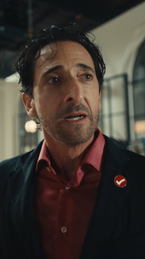 Instagram post by @adrienbrody for Intuit TurboTax. Caption reads: Sorry, Adrien. With @TurboTax, there’s just no....