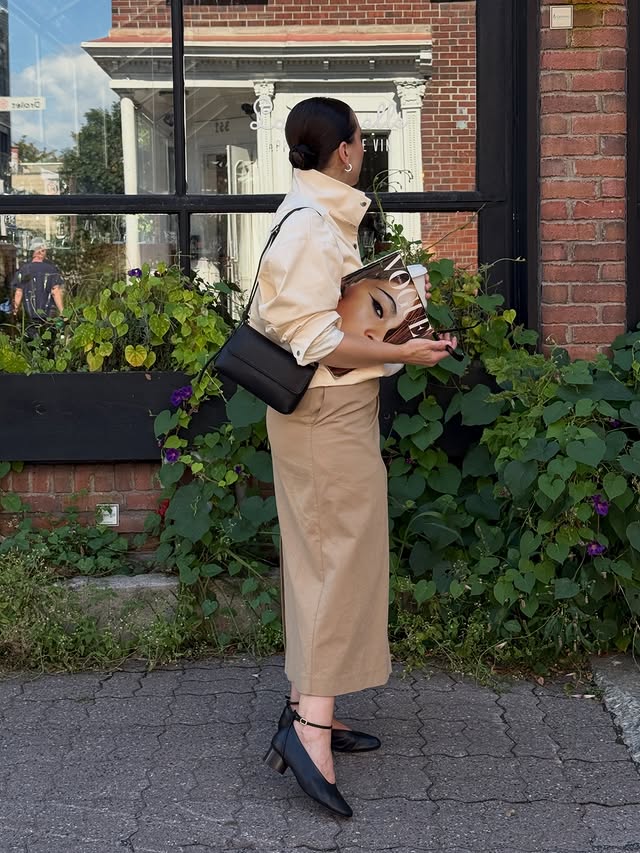 Instagram post by @caroline.chagnon for Poppy Barley. Caption reads: [...] with you. 🍂 Le Plateau bag by @poppybarley.
