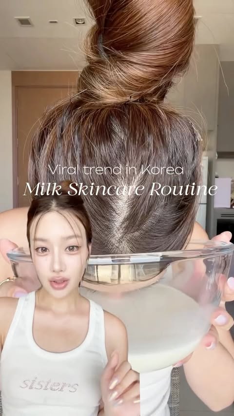 Instagram post by @imearths for Glad2Glow Thai. Caption reads: Viral trend in Korea Milk Skincare Routine....