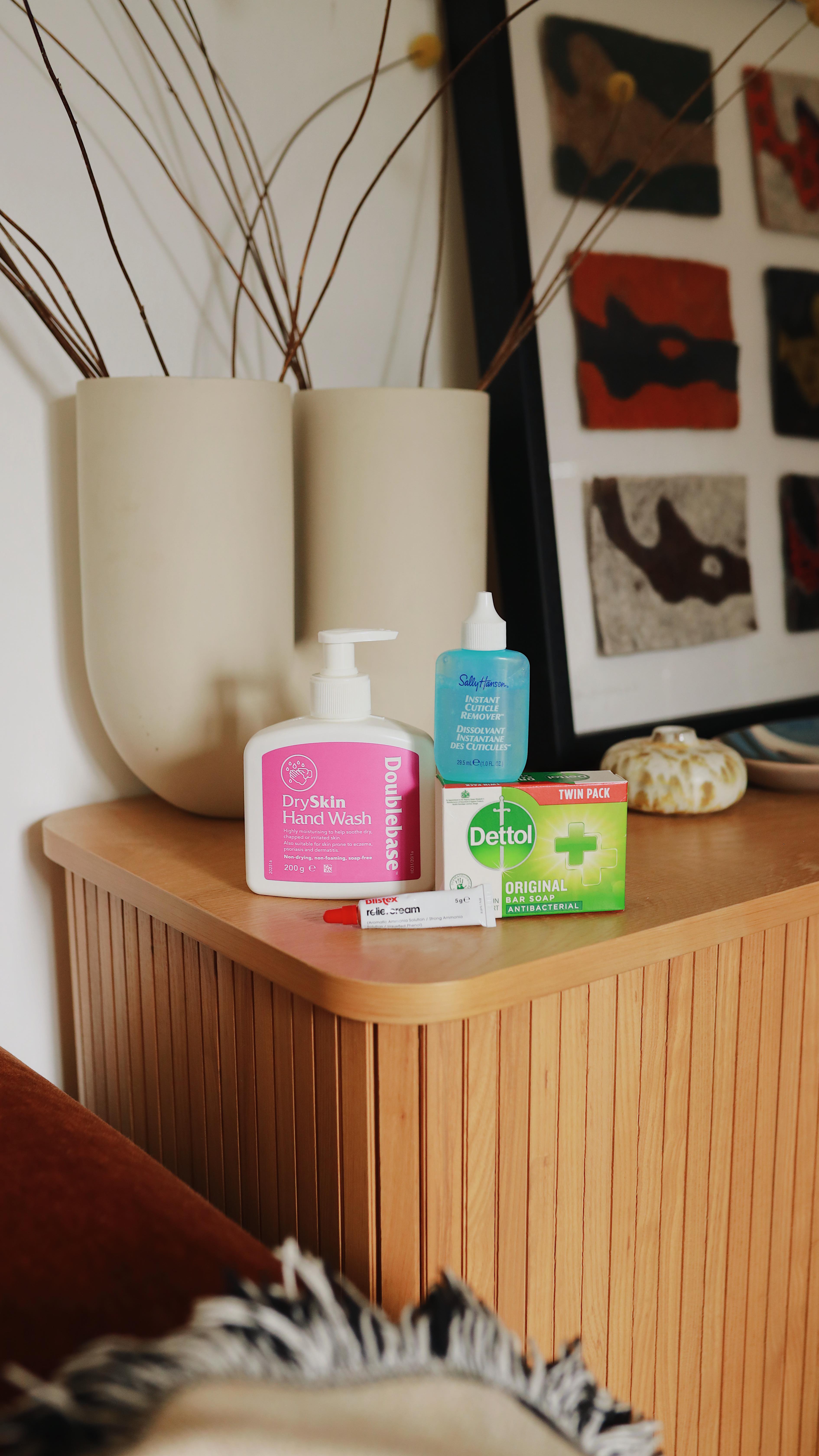 Instagram post by @daniellevanier for Blistex. Caption reads: [...] @dettol.uk Antibacterial Soap @blistexuk Lip....