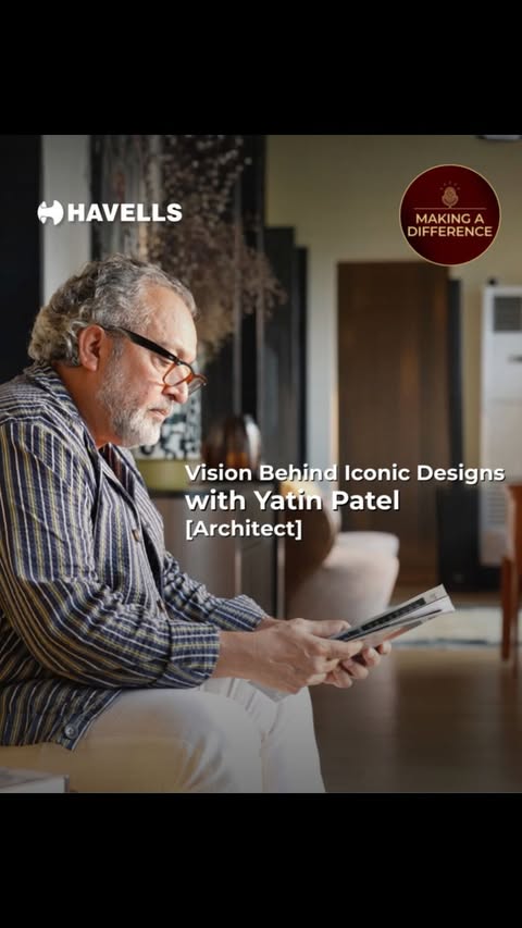 Instagram post by @dspdesignassociates for Havells. Caption reads: For Yatin Patel, design isn’t just creation… it’s....