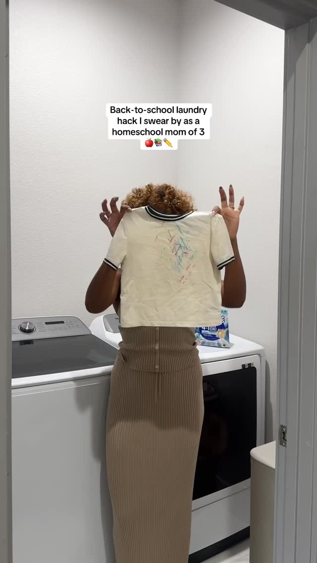 Instagram post by @alexiskristiana for Dropps. Caption reads: I swear I found the easiest back-to-school laundry....