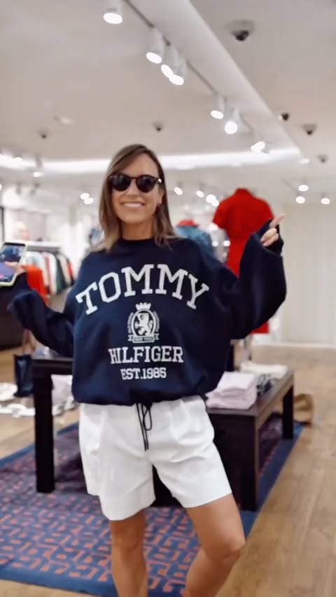 Instagram post by @jeskaomahony for Tommy Hilfiger. Caption reads: @tommyhilfiger always nails the effortlessly chic....