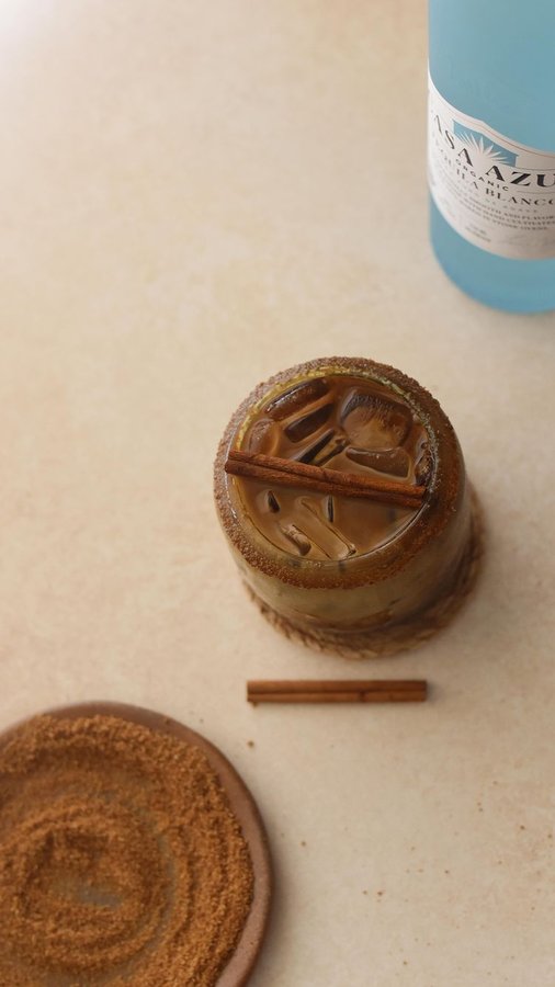 Instagram post by @alexafuelednaturally for Casa Azul Spirits. Caption reads: Cafe de olla Cocktail 
save, share and tag your....