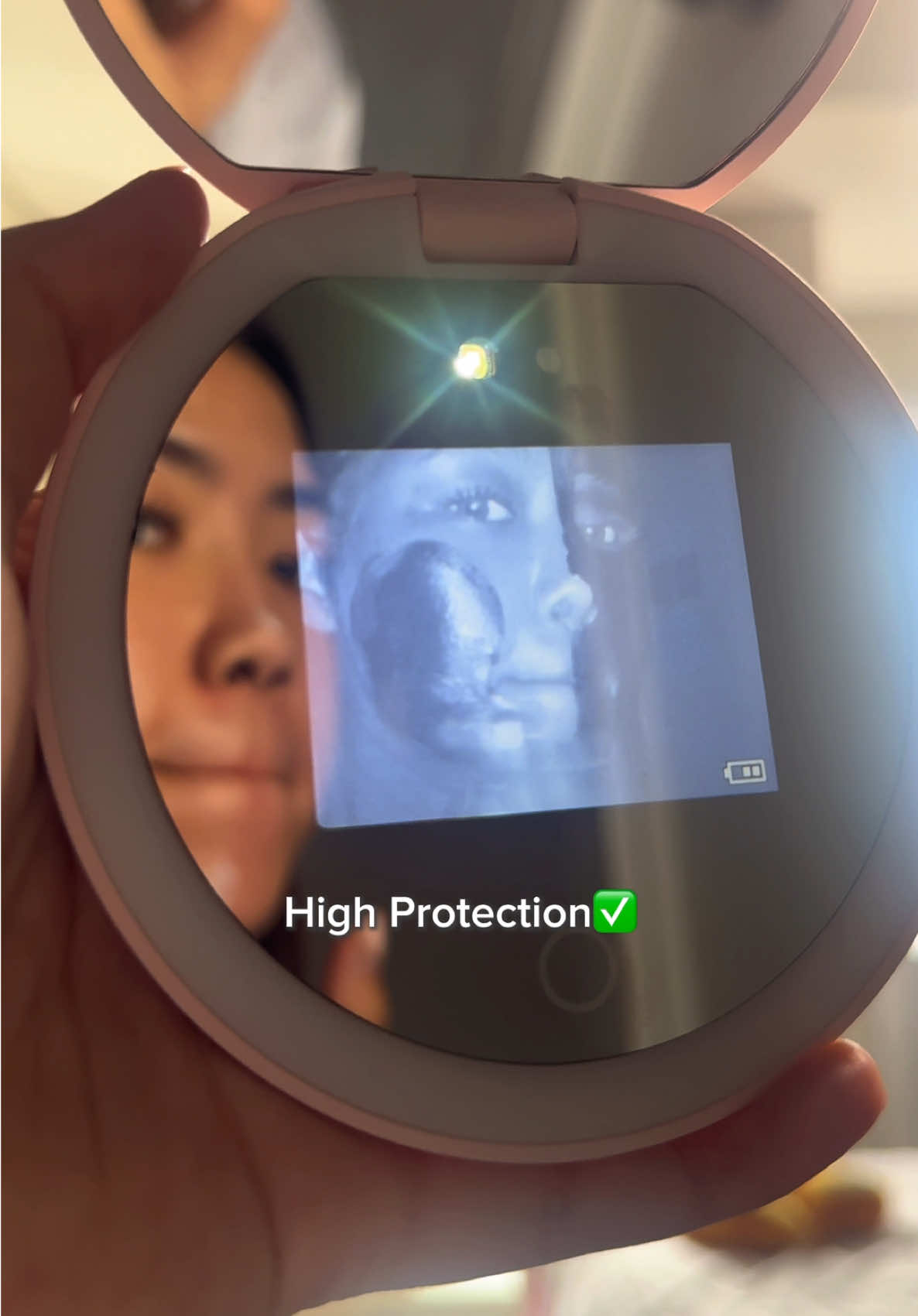 TikTok post by @acessz for Bioré. Caption reads: Udah tes langsung pake uv cam, ternyata emang....