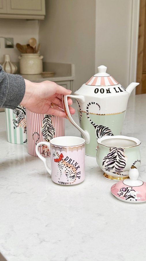 Instagram post by @homeonthegrove for Yvonne Ellen. Caption reads: [...] unique, tea-time perfect pieces from....