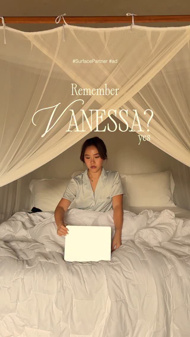 Instagram post by @vnessali for Microsoft Surface. Caption reads: #SurfacePartner this year, i learned that rest....