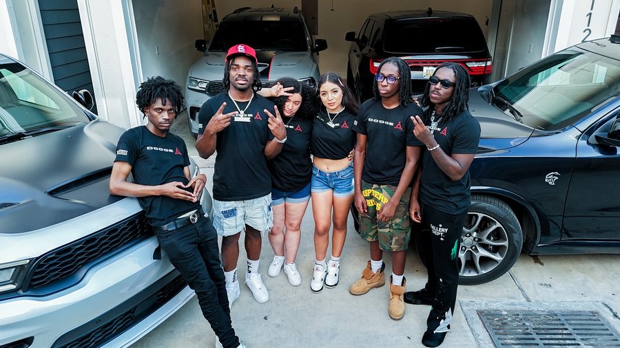 Instagram post by @glonavygaming for Dodge. Caption reads: From the driveway to DreamCon—@dodgeofficial laced....