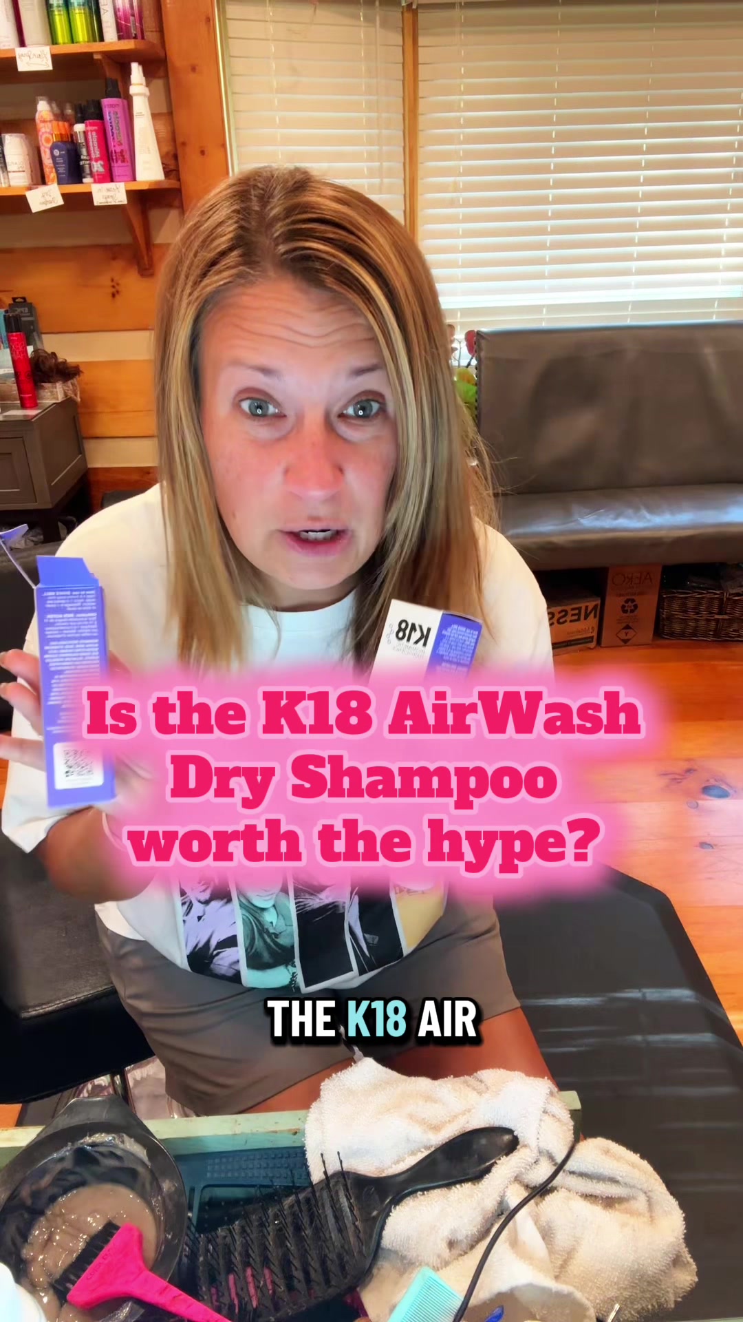 TikTok post by @haleybsurratt for K18 Hair. Caption reads: @K18 Hair So far, I’m liking it. Will [...].