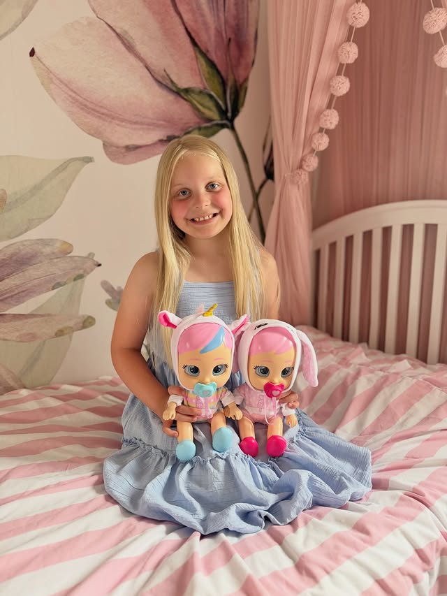 Instagram post by @erin.grace.b for Basic Fun!. Caption reads: [...] 👶🏼 💫 Available now on @amazonuk....