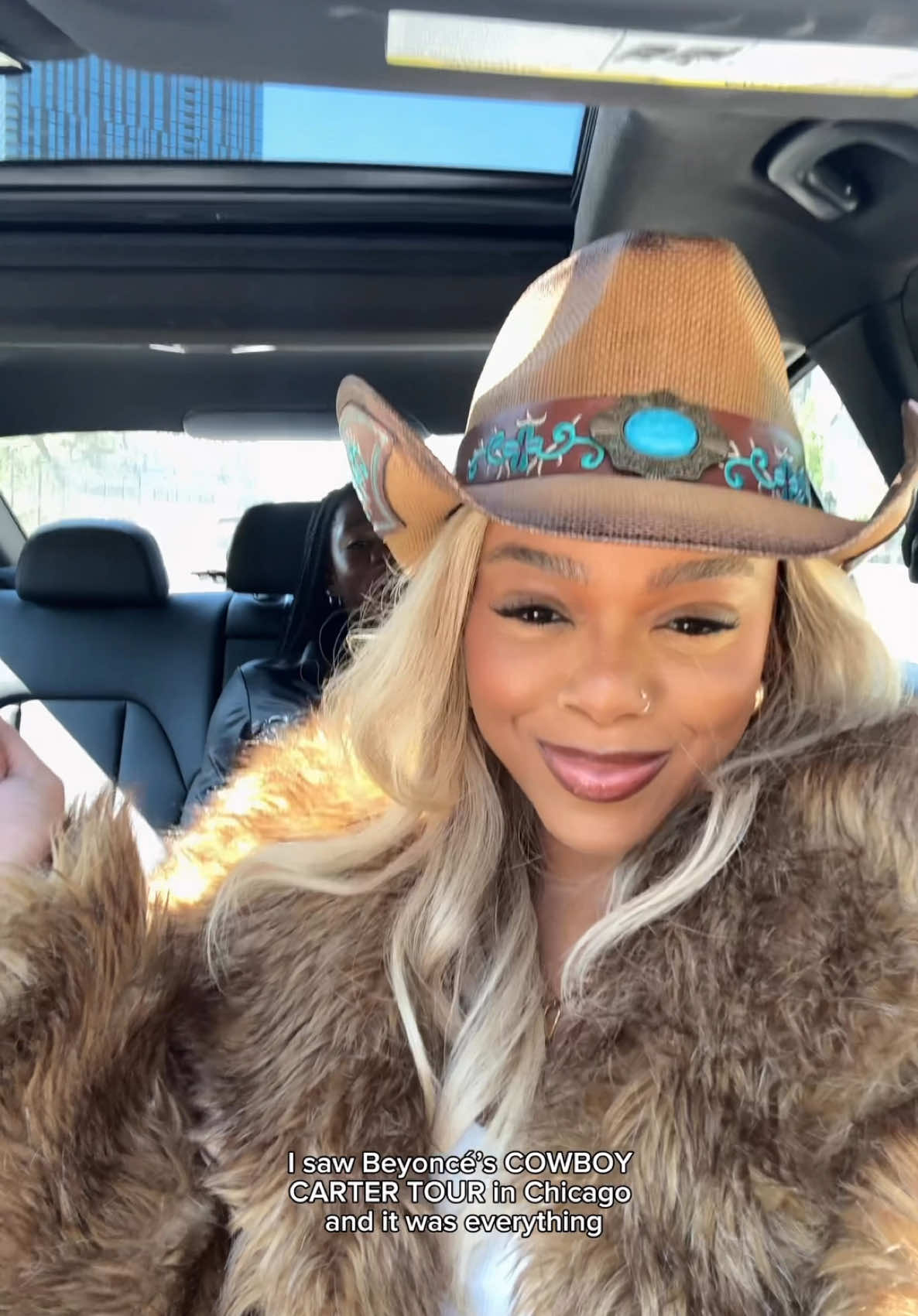 TikTok post by @angeline.eeya for Marriott Bonvoy. Caption reads: #MarriottPartner I saw Beyoncé’s COWBOY CARTER....
