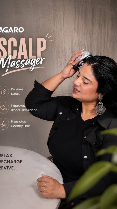 Instagram post by @darshana_bulchandani for AGARO Lifestyle. Caption reads: POV: The most relaxing part of my day starts with....