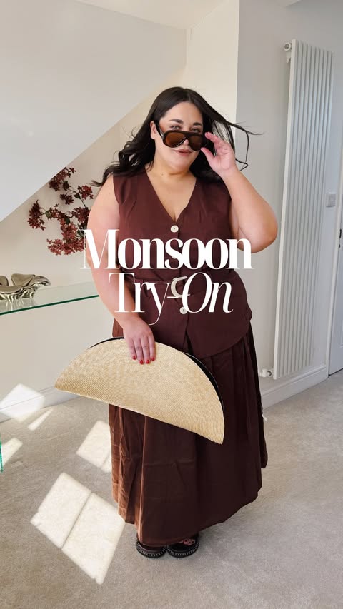 Instagram post by @daniellevanier for Monsoon. Caption reads: Let’s do a @monsoon try on. In this heat, I only....