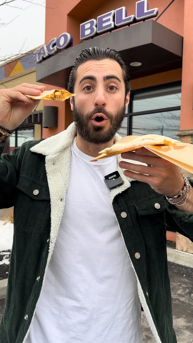 Instagram post by @joey_wellness for Rise & Puff. Caption reads: A Taco Bell quesadilla has 75+ ingredients😳 Use....