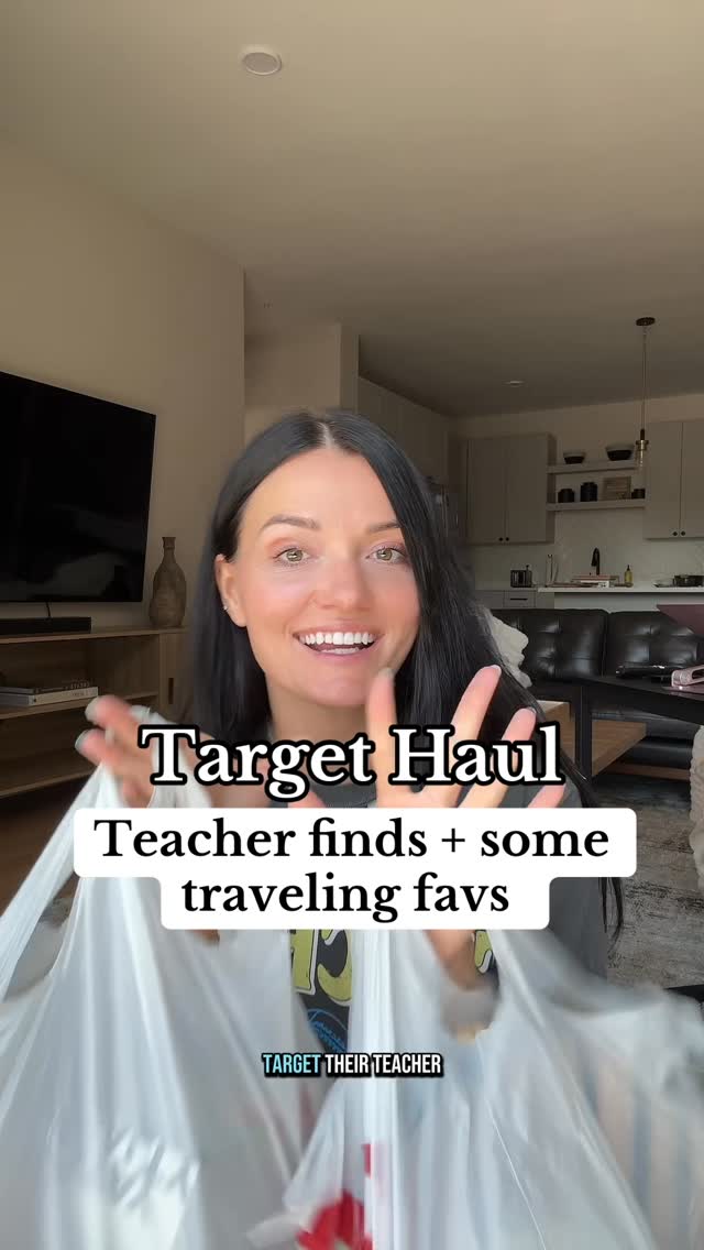 Instagram post by @especiallysped for Airborne. Caption reads: TARGET HAUL ❤️🎯👩‍🏫 (Teacher finds + traveling....