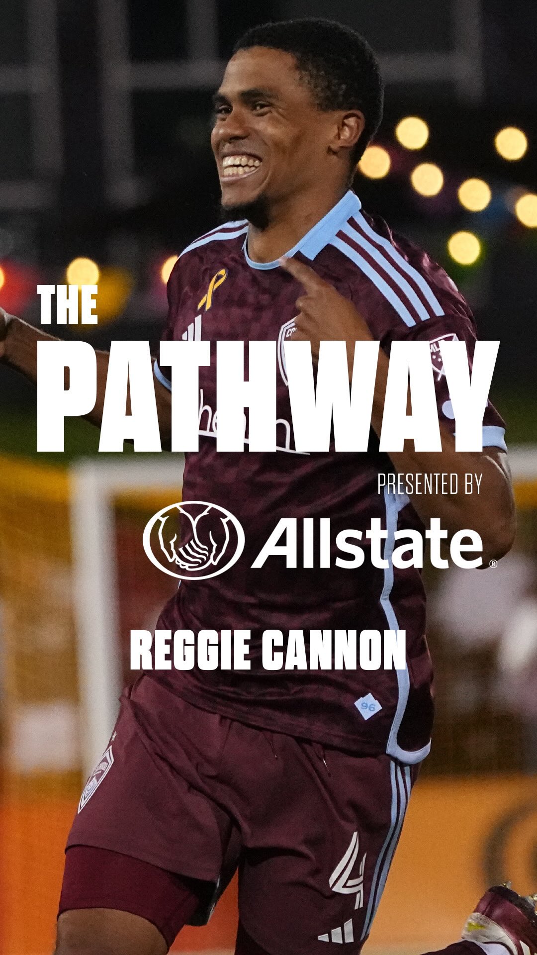 Instagram post by @reggiecannon1 for Allstate. Caption reads: [...] journey on The Pathway, presented by....