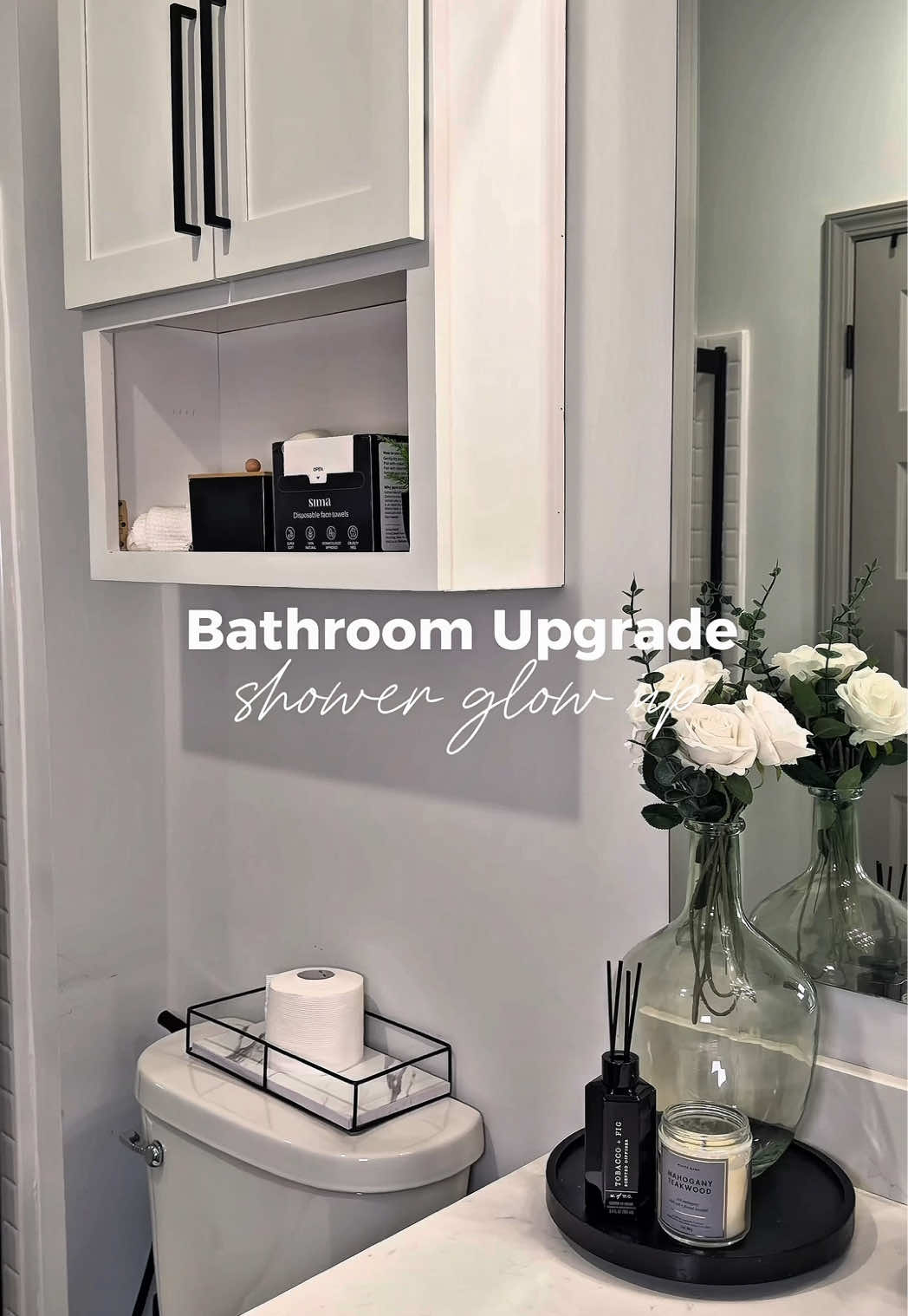 TikTok post by @lizstylez_ for RYAMEN. Caption reads: [...] #luxurybathroom #filteredshowerhead @RYAMEN.