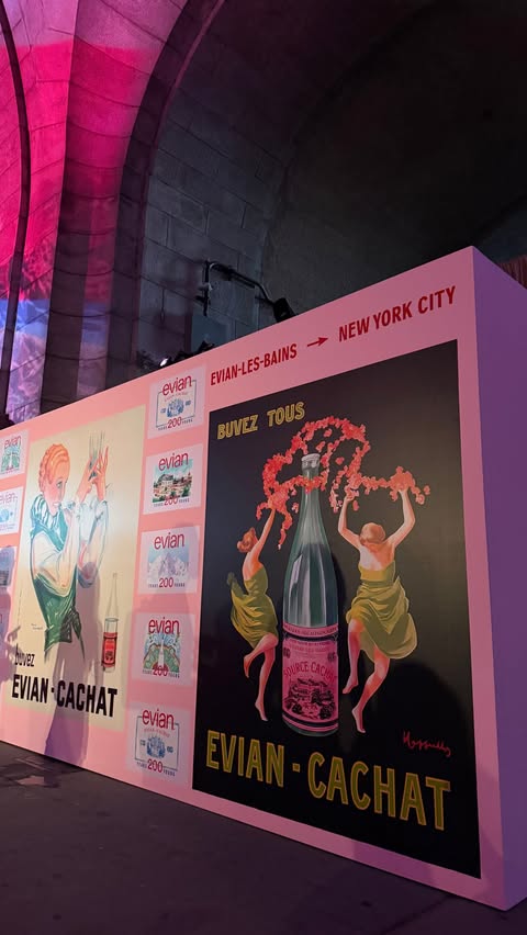 Instagram post by @audreytrullinger for evian. Caption reads: you don’t look up @evianwater’s history in your....
