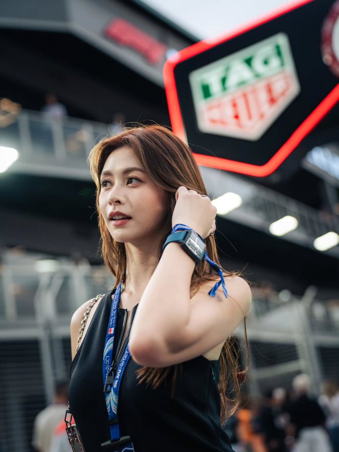 Instagram post by @hereisyingying for TAG Heuer. Caption reads: [...] evening. same time next year? @TAGHeuer....