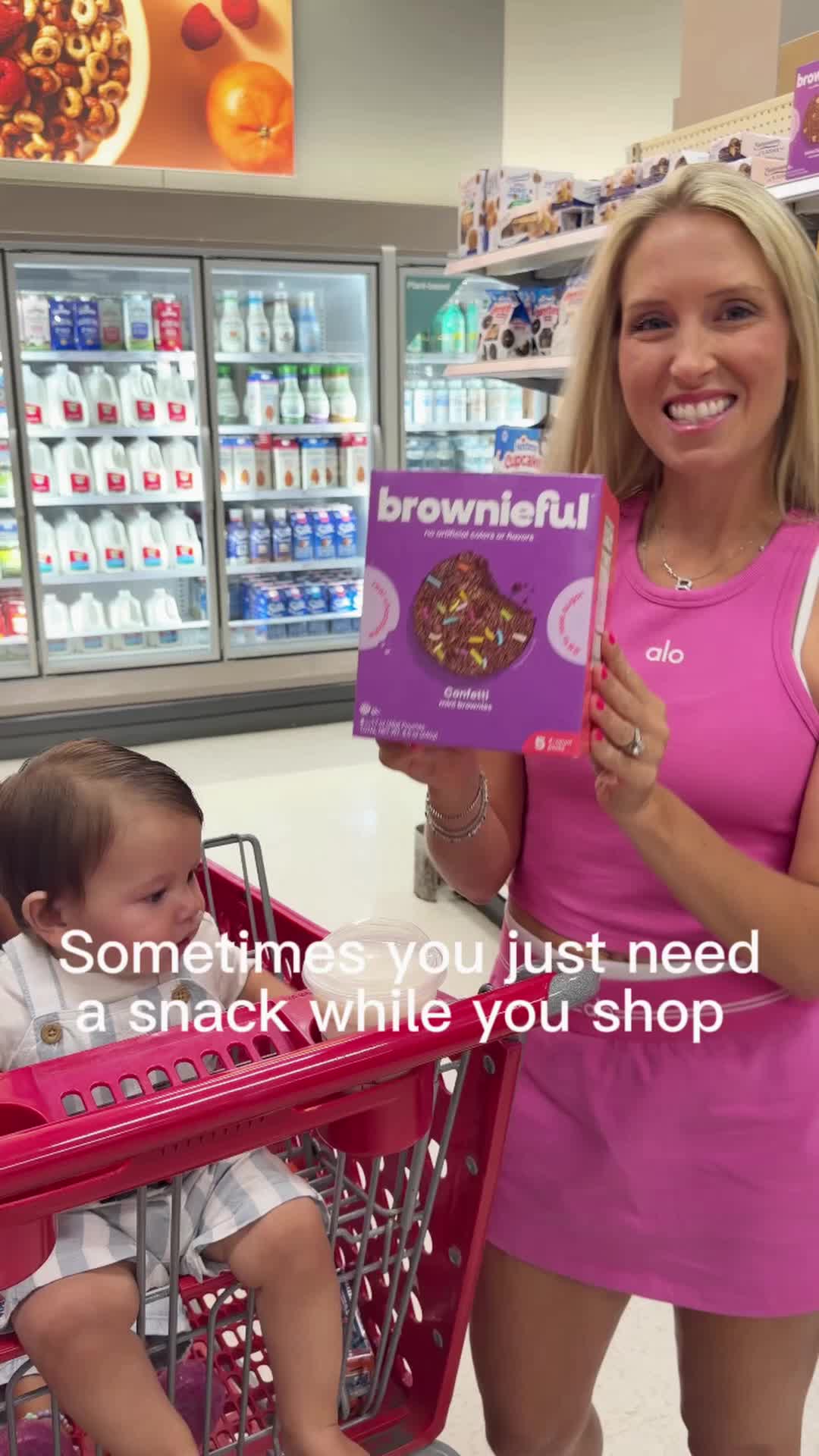TikTok post by @teachertotoddlers for Donutful. Caption reads: Sometimes you just need a snack while you shop....