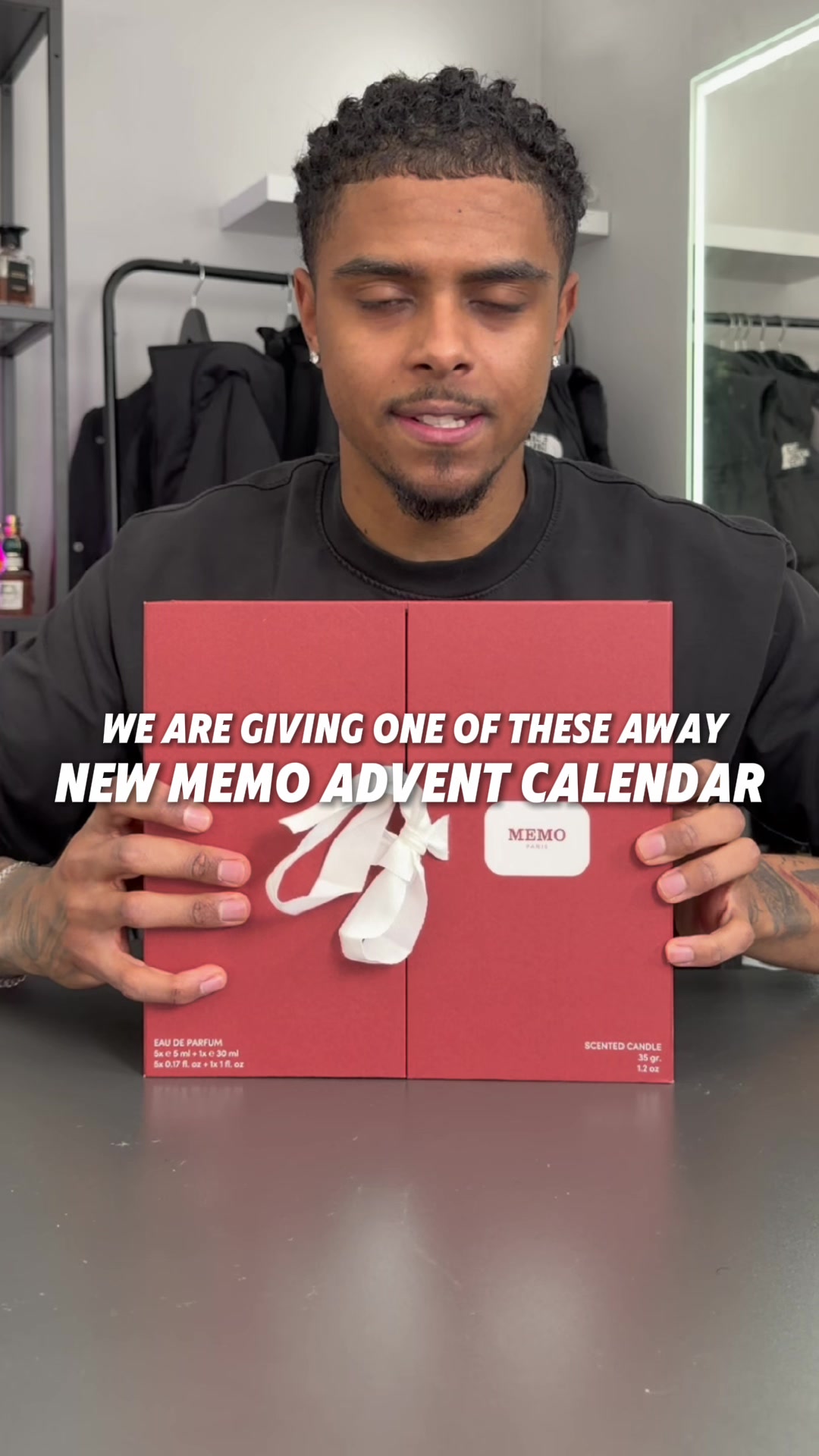 TikTok post by @jaysmellys for Memo Paris. Caption reads: Memo Paris Advent Calendar Giveaway #scents [...].