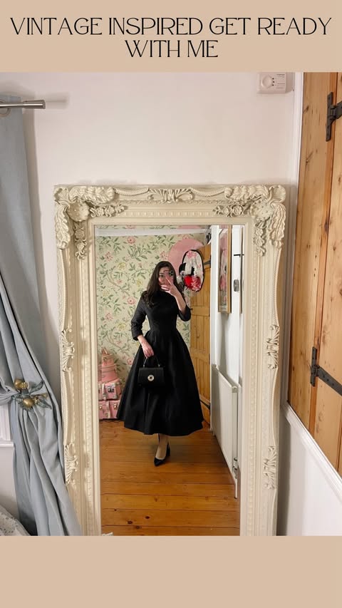Instagram post by an influencer for Linenvibes. Caption reads: A vintage inspired get ready with me styling up....