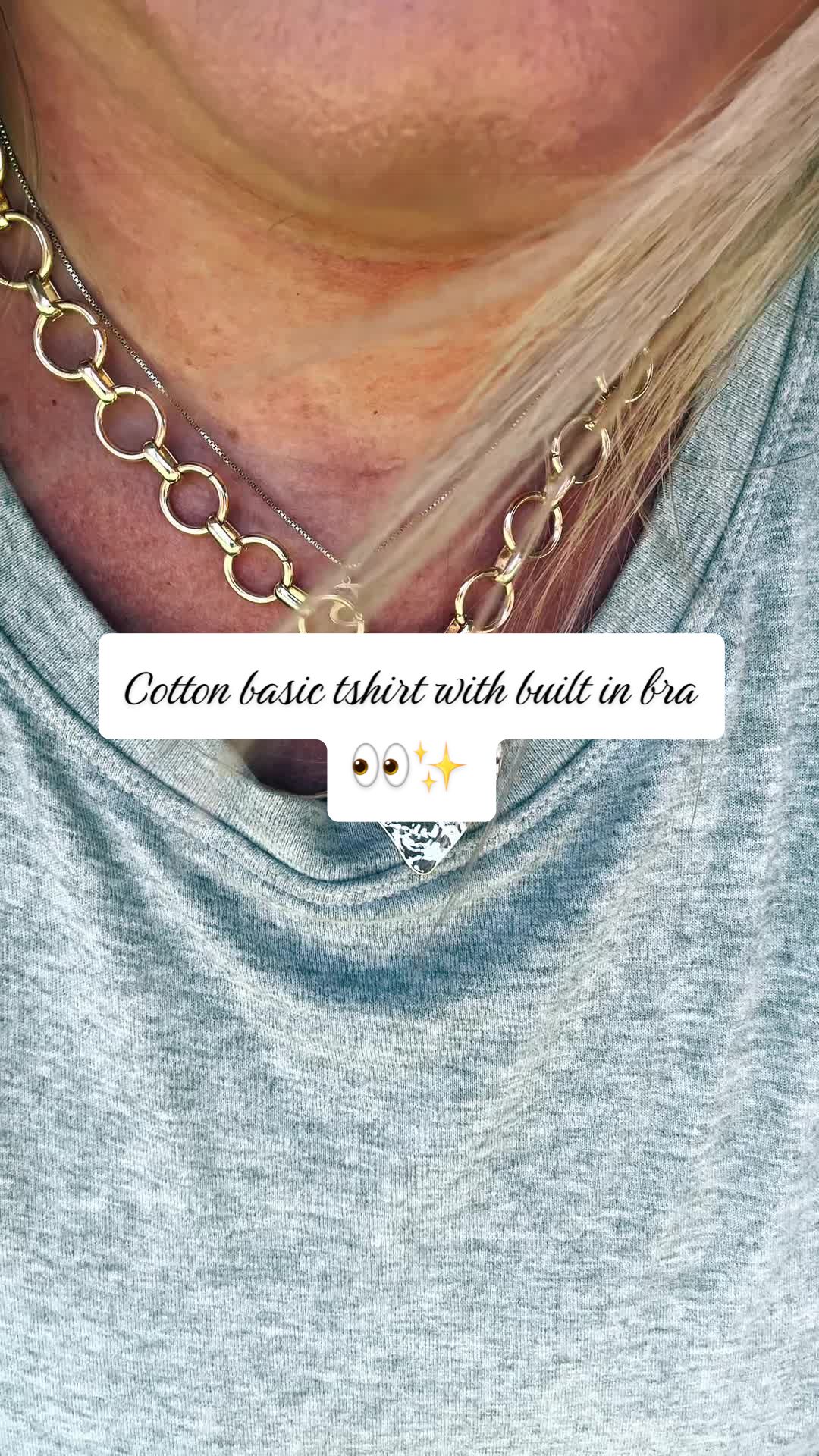 TikTok post by @mommaoftwo5 for Klassy Network. Caption reads: [...] is cotton AND has a built in bra! @Klassy....