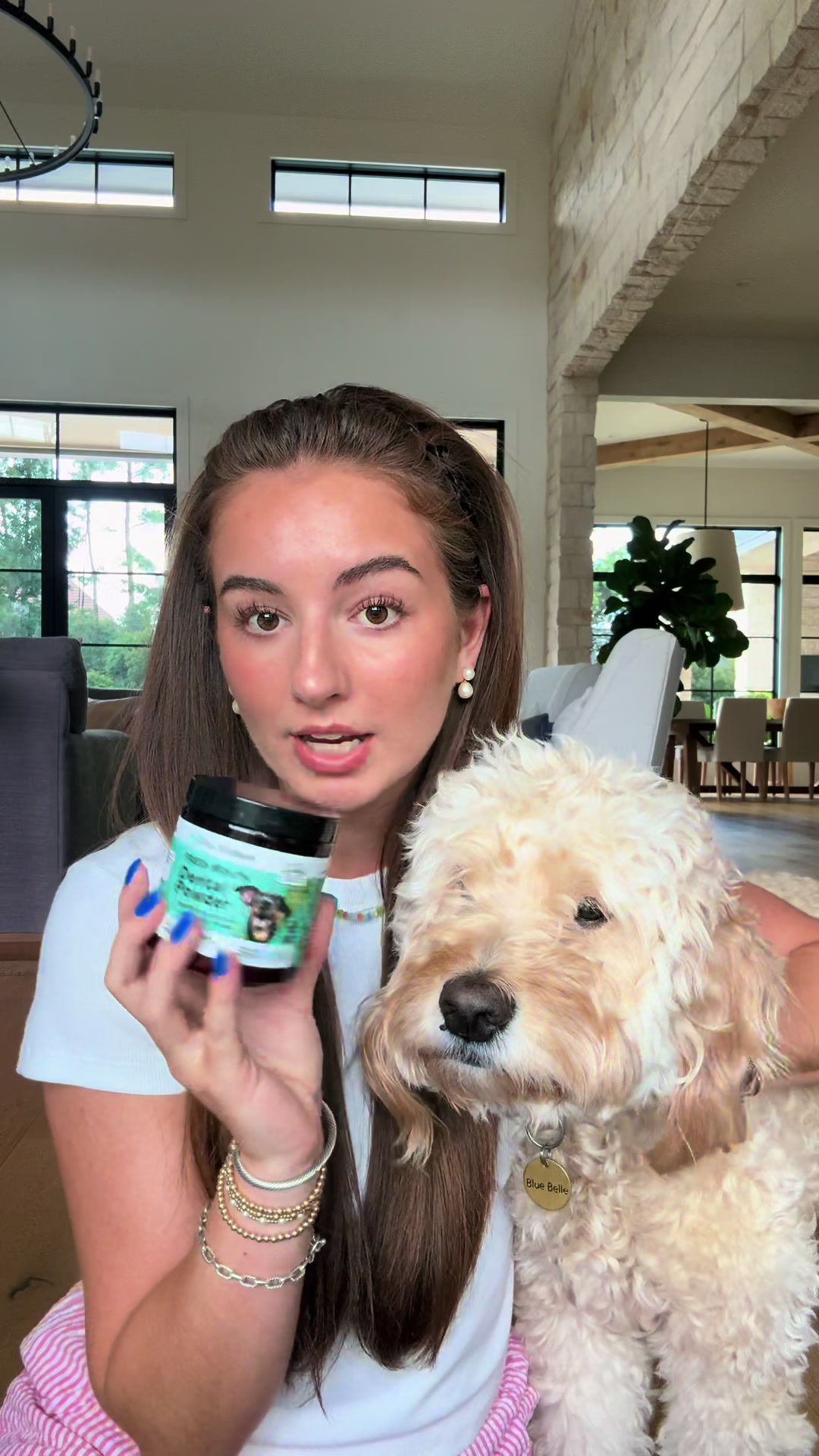 TikTok post by @rileyannfox for PetHonesty. Caption reads: [...] of @Pet Honesty’s dental powder🐕🦷✨....