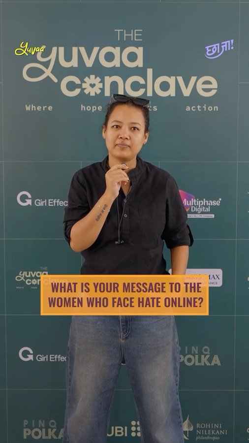 Instagram post by @chhaajaa for Yuvaa. Caption reads: At #TheYuvaaConclave2.0 with @girleffect, this....