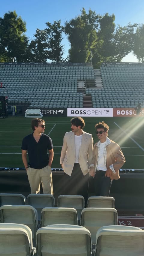 Instagram post by @carlosbottcher for BOSS. Caption reads: [...] on the tennis court instead 🎾 wearing @boss....