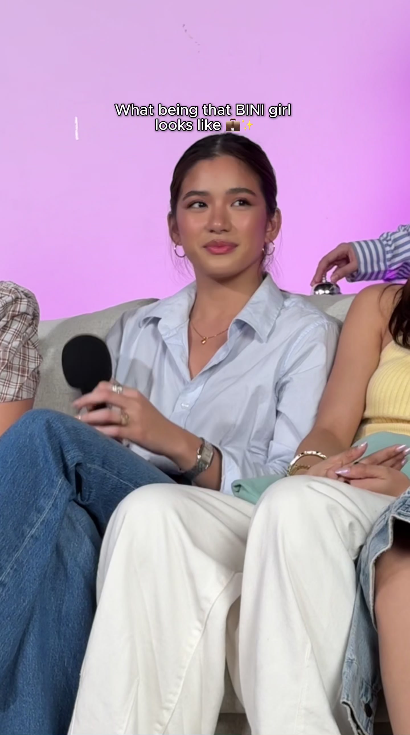 TikTok post by @bini_aiah for Sunsilk. Caption reads: [...] confident and worry-free from dandruff....