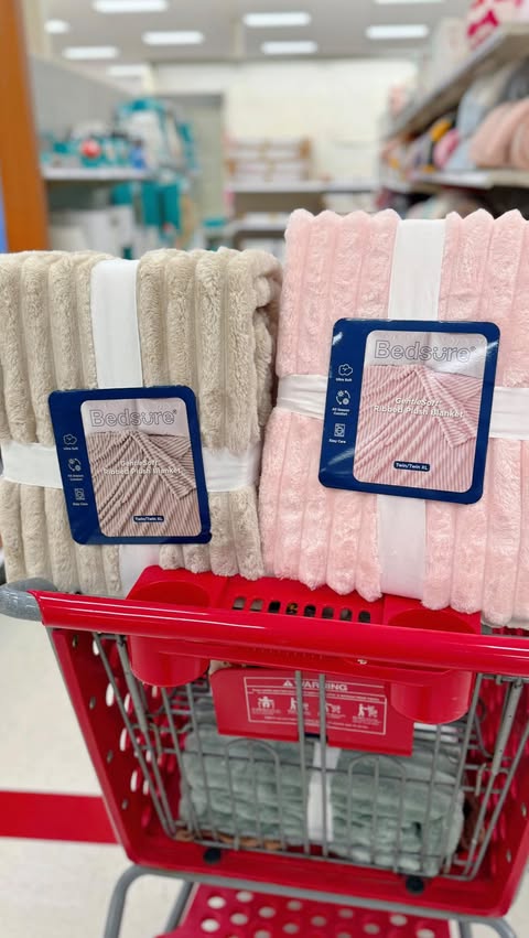 Instagram post by @targetfanatic for Bedsure Home. Caption reads: [...] The blanket every homebody needs 🥰....