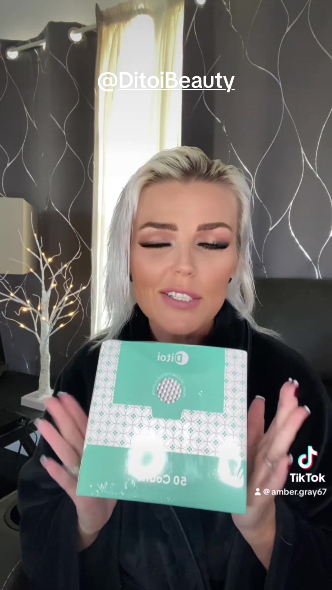 TikTok post by @amber.gray67 for Ditoi Beauty. Caption reads: Don’t forget to exfoliate your beautiful face....