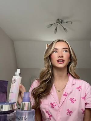 TikTok post by @summerlundxo for Hair Syrup. Caption reads: [...] @K18 Hair @Beauty Works @Garnier UK....