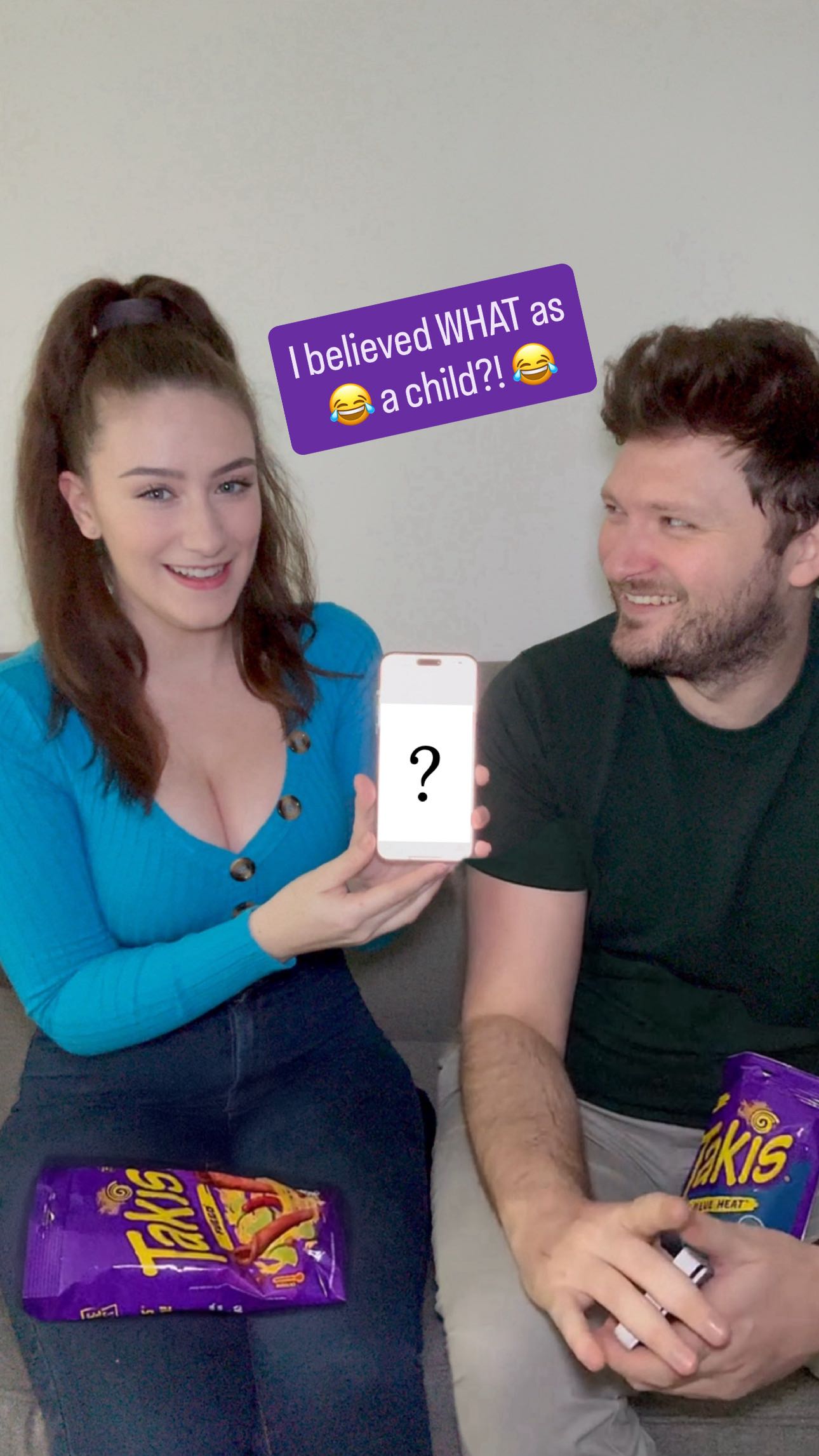 Instagram post by @ambzdt for Takis. Caption reads: These questions got INTENSE 🔥 Tag someone who....