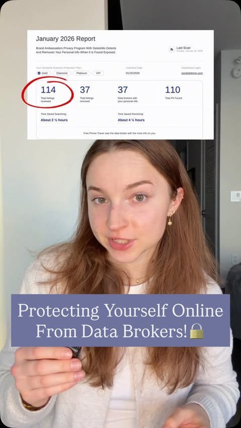 Instagram post by @julias.algos for DeleteMe. Caption reads: #ad #joindeleteme Did you know your personal data....