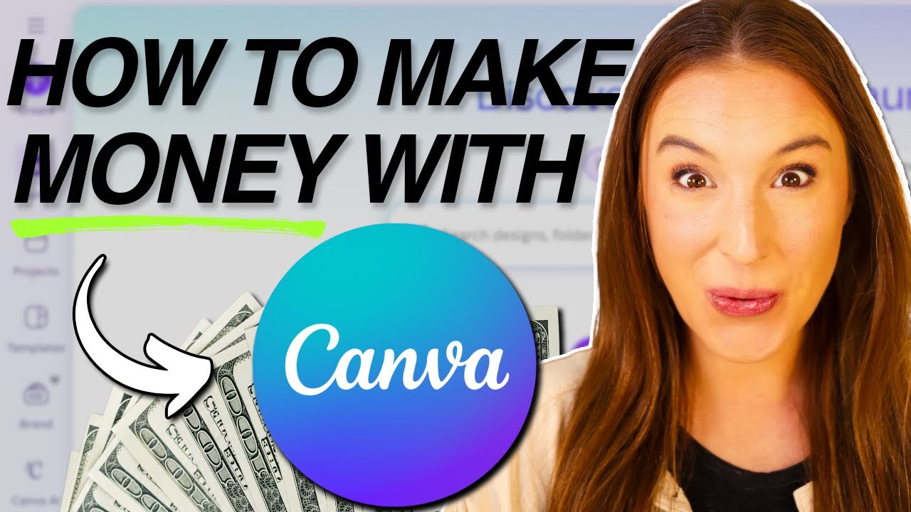 YouTube post by @KateHayes for Creative Fabrica. Caption reads: How to make money online with CANVA in 2026 (Top 5....