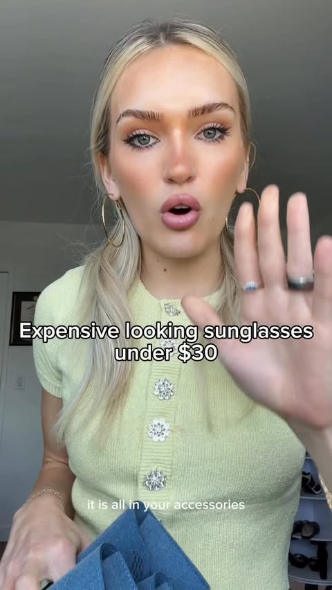 Instagram post by @nataliembode for SOJOS EYEWEAR. Caption reads: should I bring my OG rich girl wardrobe series....