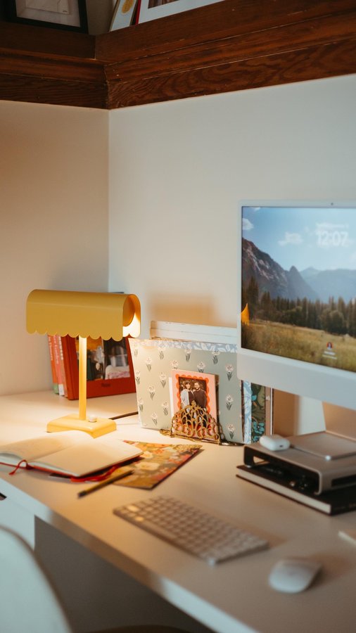 Instagram post by @thegoldhive for Schoolhouse. Caption reads: [...] love it. This little lamp from @schoolhouse....