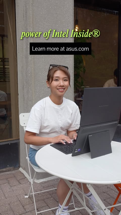 Instagram post by @janustiu for ASUS. Caption reads: Meet my super cool new laptop: the ASUS Zenbook....