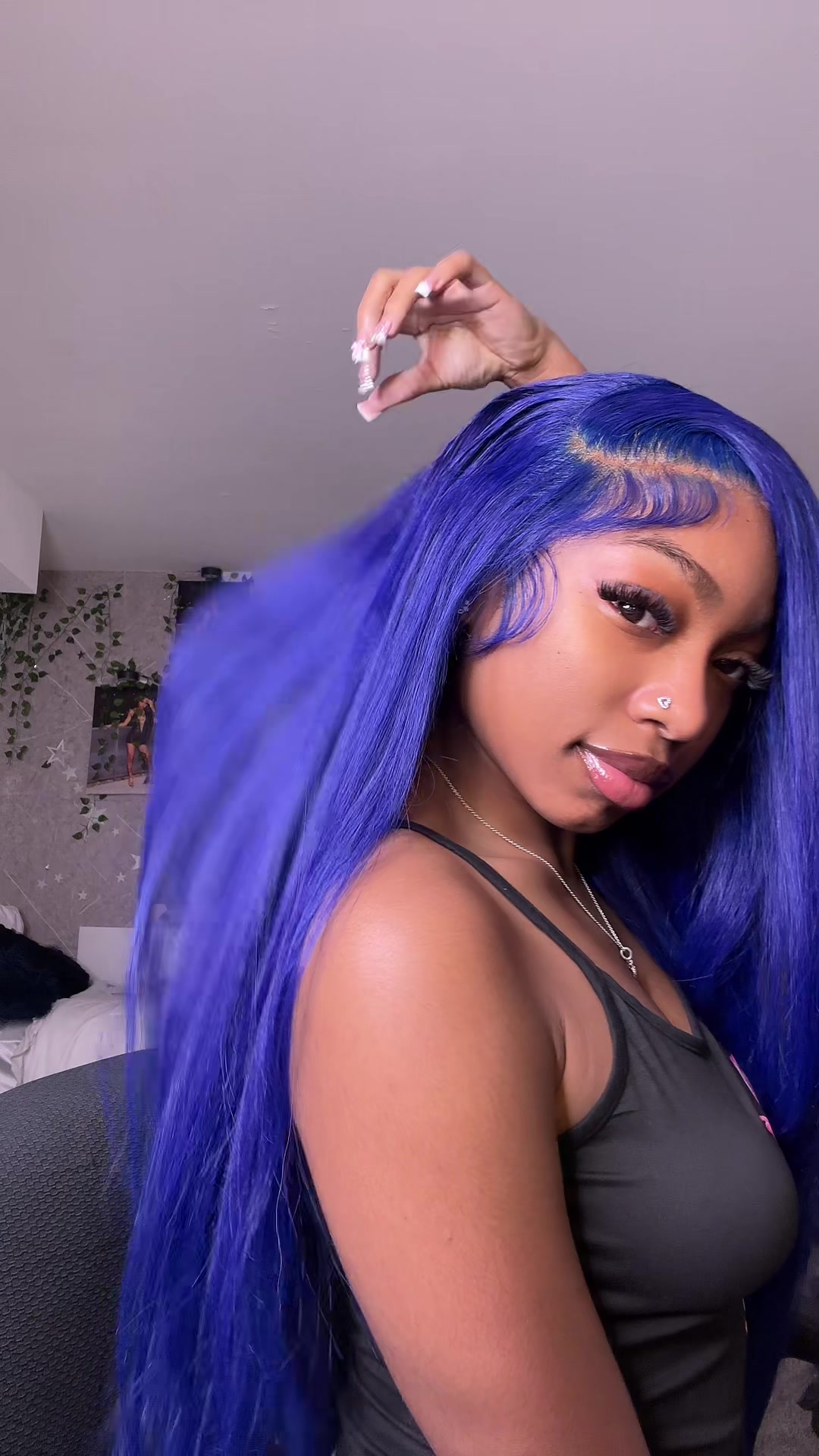 TikTok post by @karmaadabratt for Eullair. Caption reads: @eullair Hair #hdlace #viralvideo #fypシ゚viral....