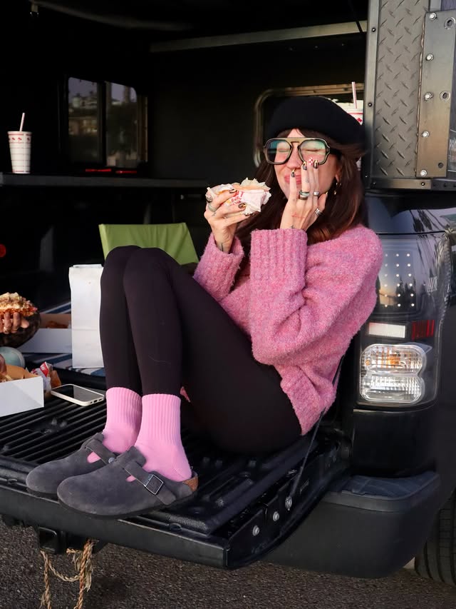 Instagram post by an influencer for Birkenstock USA. Caption reads: one pair of @birkenstockusa and endless outfits....