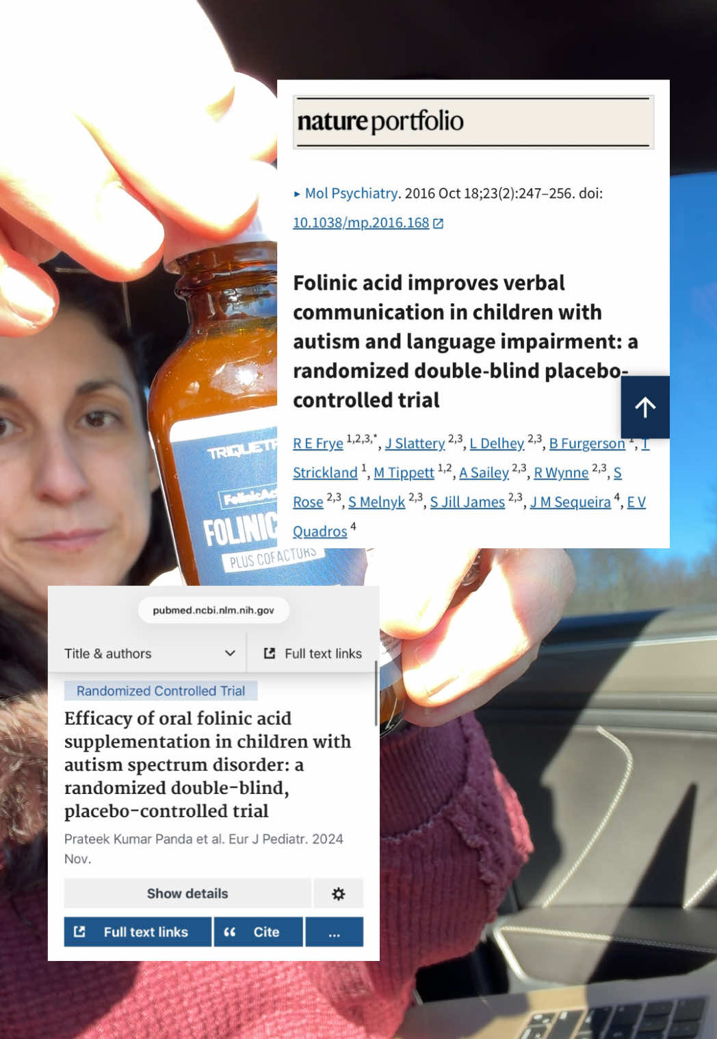 TikTok post by @amandasaysso for Triquetra Health. Caption reads: Folinic acid vs Methylfolate for kids on the....