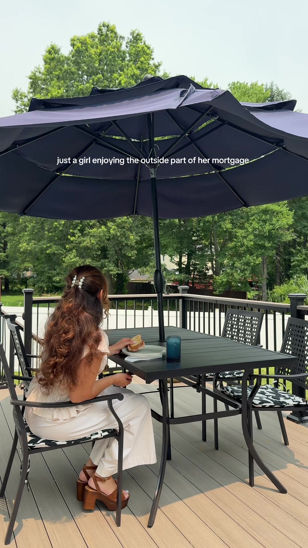 TikTok post by @mindfulgenesis for Phi Villa. Caption reads: [...] #setdepatio #backyarddecor @PHIVILLA.